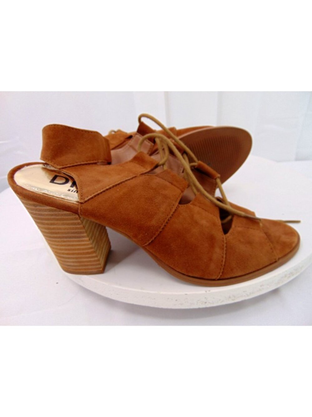 Diba True Tren Dee Brown Suede Lace Up Heels Size 10 Gladiator Shoes Lace Up - Picture 2 of 11